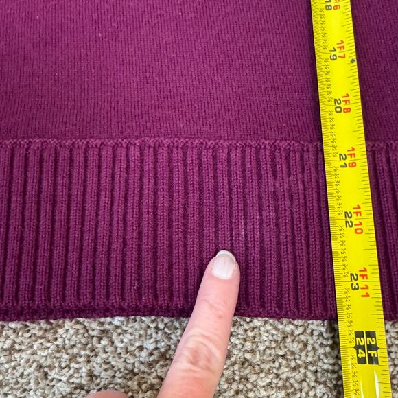 Tory Burch Women's Size Small Wool Cashmere Deep Fuchsia Sweater Embellished - Picture 12 of 12